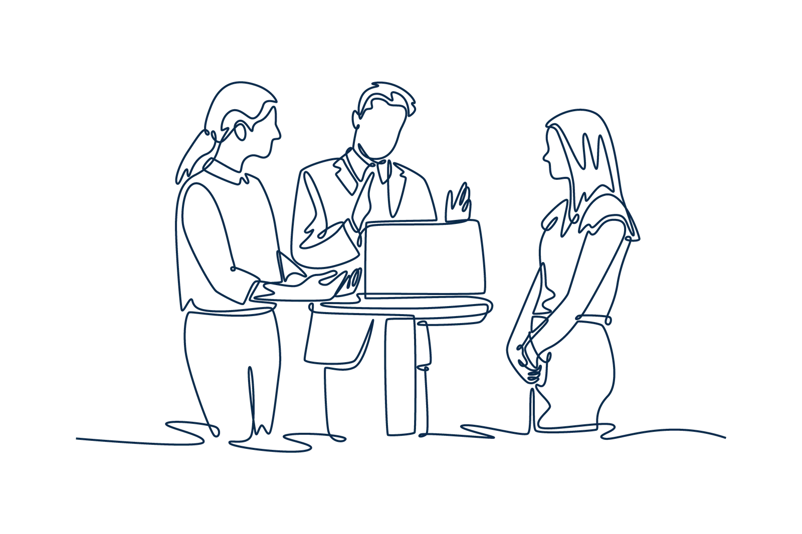 Line drawing of the Archer Health team — operators rebuilding onsite primary care for the mid-market.