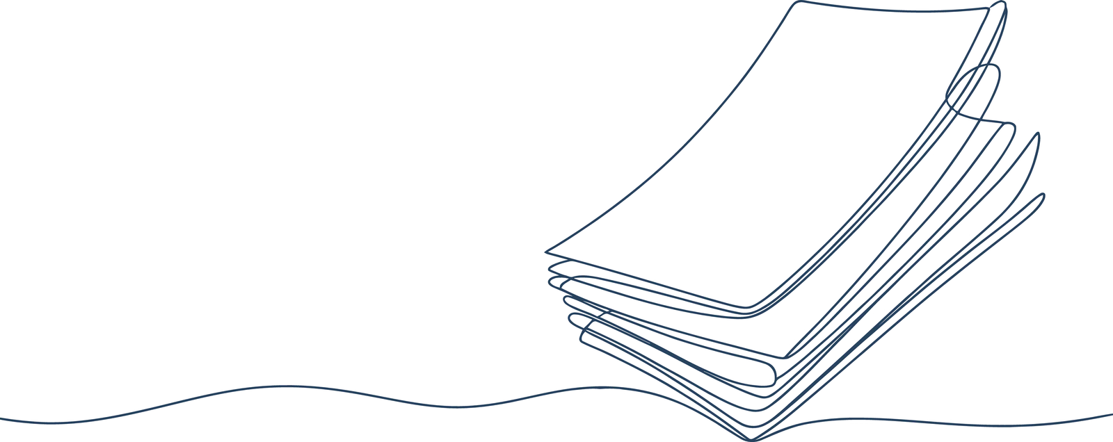 Line drawing of a stack of articles and briefings on onsite primary care.
